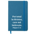 Agendă A5 copertă textil, Pot totul in Hristos